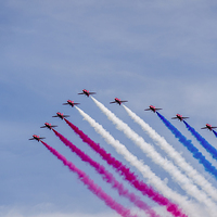 Buy canvas prints of  Red Arrows  by Phil Robinson