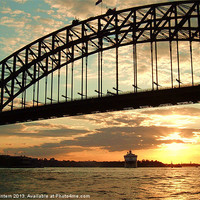 Buy canvas prints of Sydney Harbour Bridge Sunset by Ian Lintern