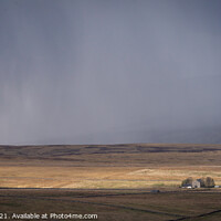 Buy canvas prints of Snow shower above Rotherhope moor by Heather Athey