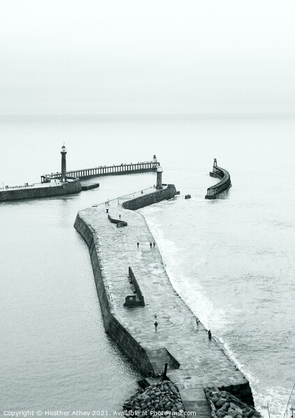 Whitby Pier Picture Board by Heather Athey