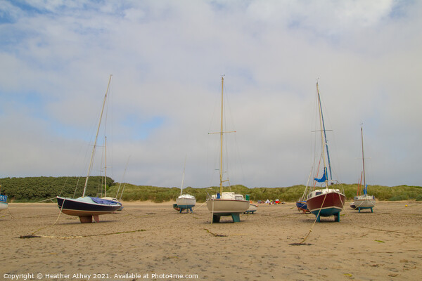 Boats at Beadnell Picture Board by Heather Athey