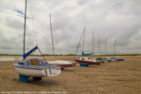 Boats on Beadnell beach 2 Picture Board by Heather Athey