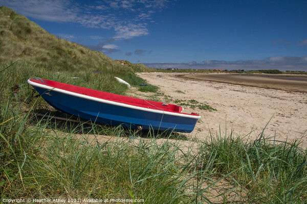 Boat at Beadnell Bay Picture Board by Heather Athey