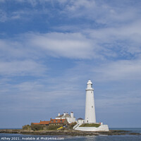 Buy canvas prints of St Mar's Lighthouse by Heather Athey