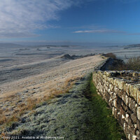 Buy canvas prints of Frosty morning, Hadrian's Wall by Heather Athey
