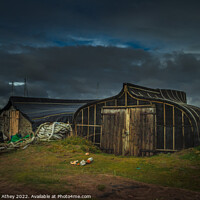 Buy canvas prints of Boat Sheds Holy Island, Northumberland by Heather Athey