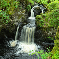 Buy canvas prints of Waterfall at Wood of Cree, Dumfries & Galloway by Heather Athey