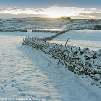 Buy canvas prints of Snowy sunrise in Northumberland, UK by Heather Athey