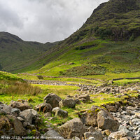 Buy canvas prints of Seathwaite fell & Grains Gill in the Lake District, Cumbria, UK by Heather Athey