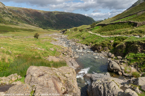 Seathwaite valley & Grains Gill Picture Board by Heather Athey