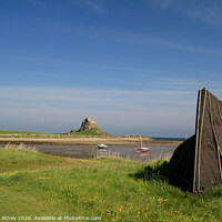 Buy canvas prints of View across Lindisfarne harbour by Heather Athey