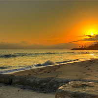 Buy canvas prints of Los Angeles - Malibu Sunset by Oliver Walton