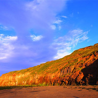 Buy canvas prints of Golden cliffs of Saltburn by andrew pearson