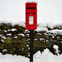 Buy canvas prints of Lone cold postbox by andrew pearson
