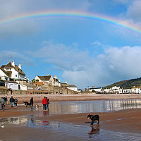 Buy canvas prints of Sidmouth Rainbow by Graeme B