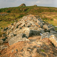 Buy canvas prints of Haytor  Outdoor stone rock  pile by Dave Bell