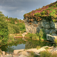 Buy canvas prints of Quarry Face and pond by Dave Bell