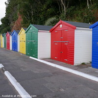 Buy canvas prints of Beach Huts Devon by Dave Bell