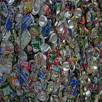 Buy canvas prints of Recycling  Drinks Tin Cans by Dave Bell