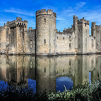 Buy canvas prints of Bodiam Castle and moat by Dave Bell