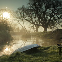 Buy canvas prints of Misty Pond by Dave Bell