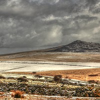 Buy canvas prints of Brown Willy  Snow by Dave Bell