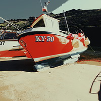 Buy canvas prints of Poster Style Fishing Boat by Dave Bell