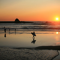 Buy canvas prints of Sunset Surfer Dude by Dave Bell