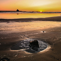 Buy canvas prints of Evening Light at Sunset On Bude Beach by Dave Bell