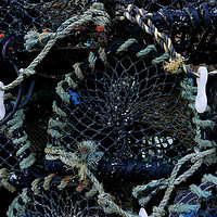 Buy canvas prints of Crab Pots by Dave Bell