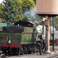 Buy canvas prints of           Steam Loco at The Water Tank by Dave Bell