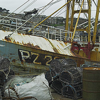 Buy canvas prints of Grey Trawler by Dave Bell