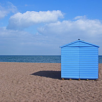 Buy canvas prints of Blue Beach Hut by Dave Bell