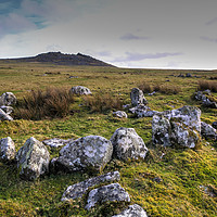 Buy canvas prints of Ancient Hut Circles On Bodmin Moor, by Dave Bell
