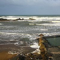 Buy canvas prints of Bude Sea Swimming pool by Dave Bell
