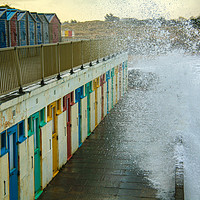 Buy canvas prints of Rough sea sprays  by Dave Bell