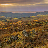 Buy canvas prints of Dartmoor Sunset by Dave Bell