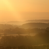 Buy canvas prints of Sky sun rays across the valley by Dave Bell