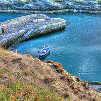 Buy canvas prints of Blue Cornish Harbour. by Dave Bell