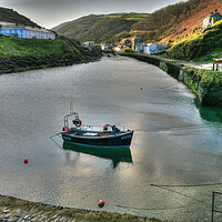 Buy canvas prints of Early Morning Still Water at Boscastle Cornwall by Dave Bell