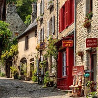 Buy canvas prints of Cobbled street in Dinan Brittany France by Susan Moss