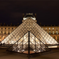 Buy canvas prints of Louvre Museum Pyramid Paris by Catherine Kiely
