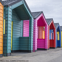 Buy canvas prints of Colourful beach huts at Saltburn-by-the-Sea by Martin Williams