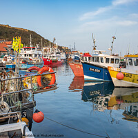 Buy canvas prints of Fishing boats in Scarborough Harbour by Martin Williams