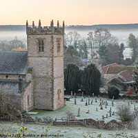 Buy canvas prints of Stonegrave minster church on a frosty misty day, Rydeale distric by Martin Williams
