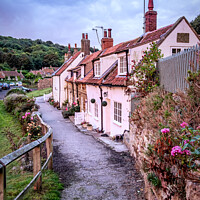 Buy canvas prints of Row of cottages in Sandsend, North Yorkshire by Martin Williams