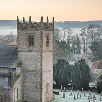 Buy canvas prints of Stonegrave minster church on a frosty misty day, Rydeale district by Martin Williams