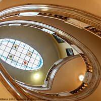 Buy canvas prints of The spiral staircase at The Royal Horseguards Hotel, London by Martin Williams