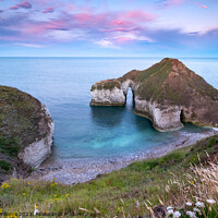 Buy canvas prints of High Stacks Arch,, also known as the drinking dinosaur at Flambo by Martin Williams