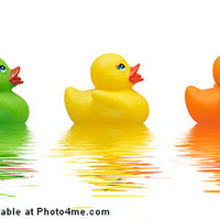Buy canvas prints of Five Rubber Ducks by Martin Williams